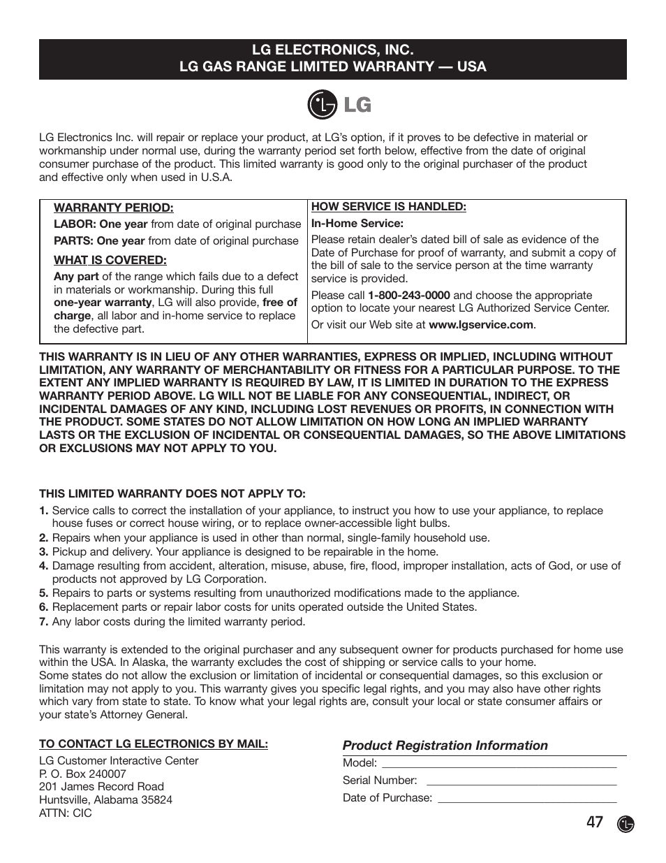 LG LRG30855ST User Manual | Page 47 / 142