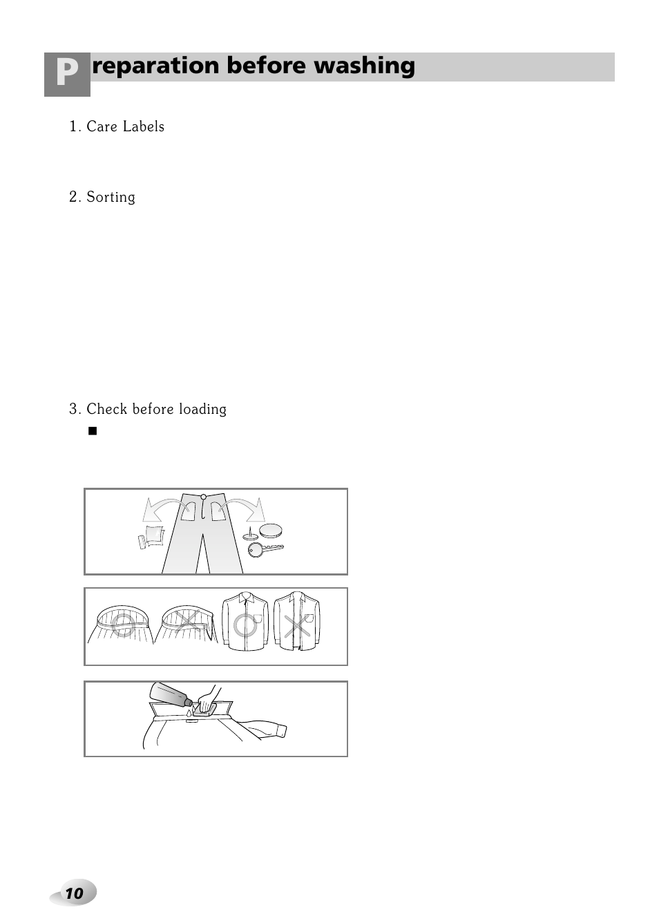 Reparation before washing | LG WD-3243RHD User Manual | Page 10 / 27