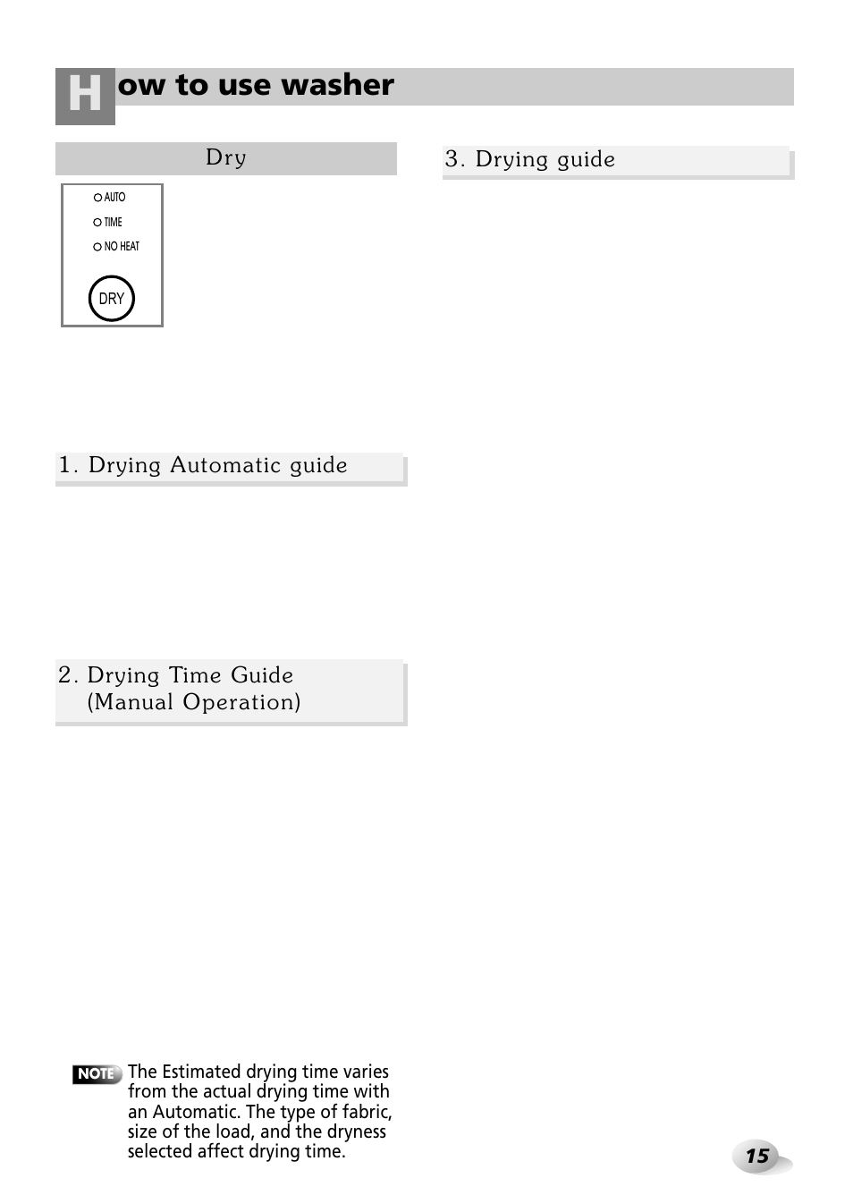 Ow to use washer | LG WD-3243RHD User Manual | Page 15 / 27