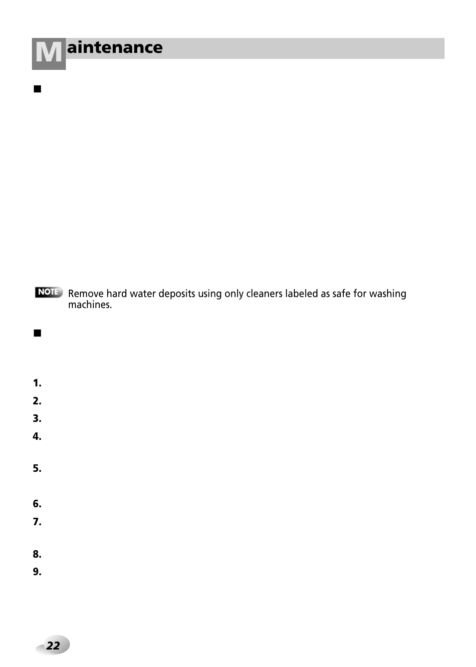 Aintenance | LG WD-3243RHD User Manual | Page 22 / 27