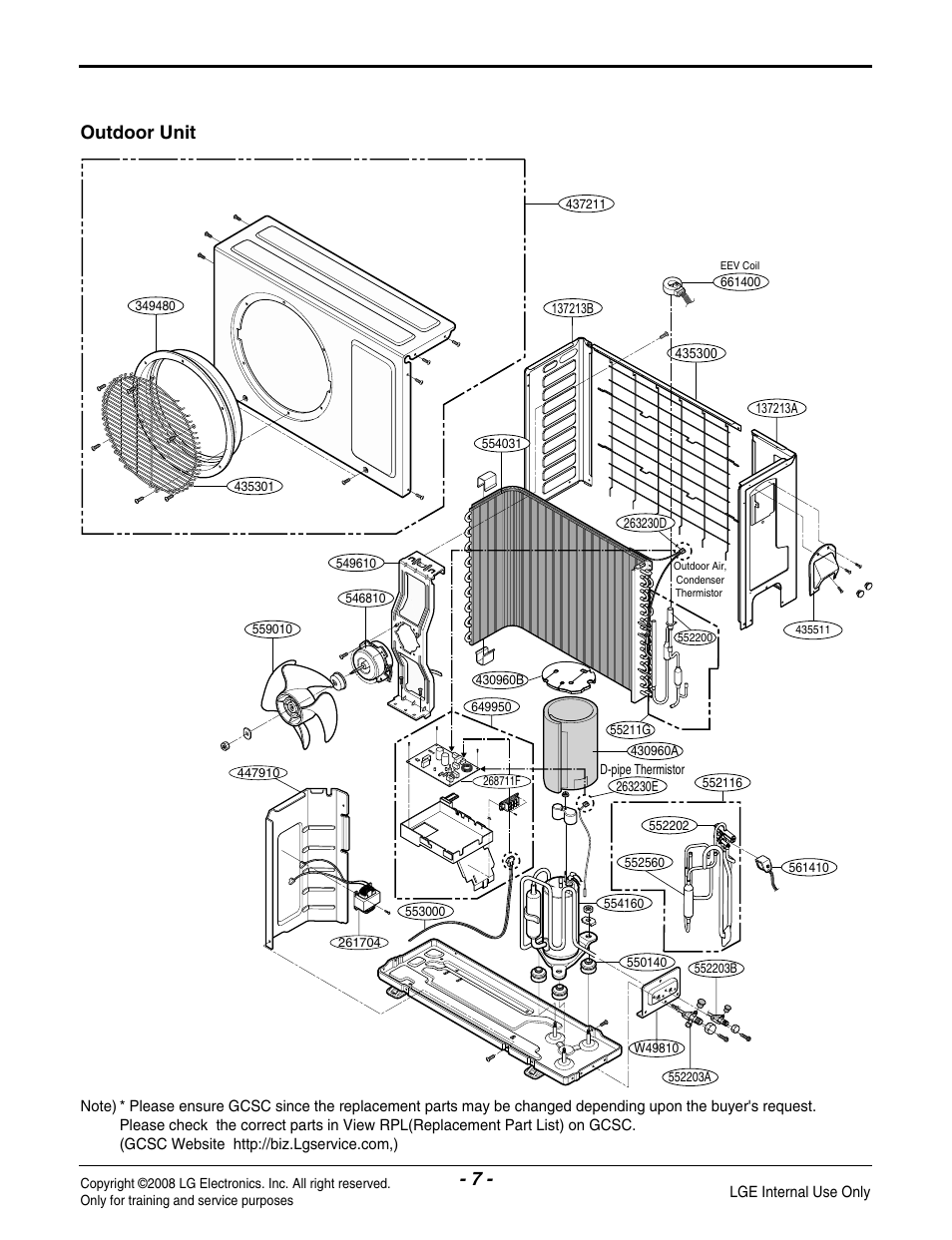 Outdoor unit | LG LA125HV User Manual | Page 7 / 8