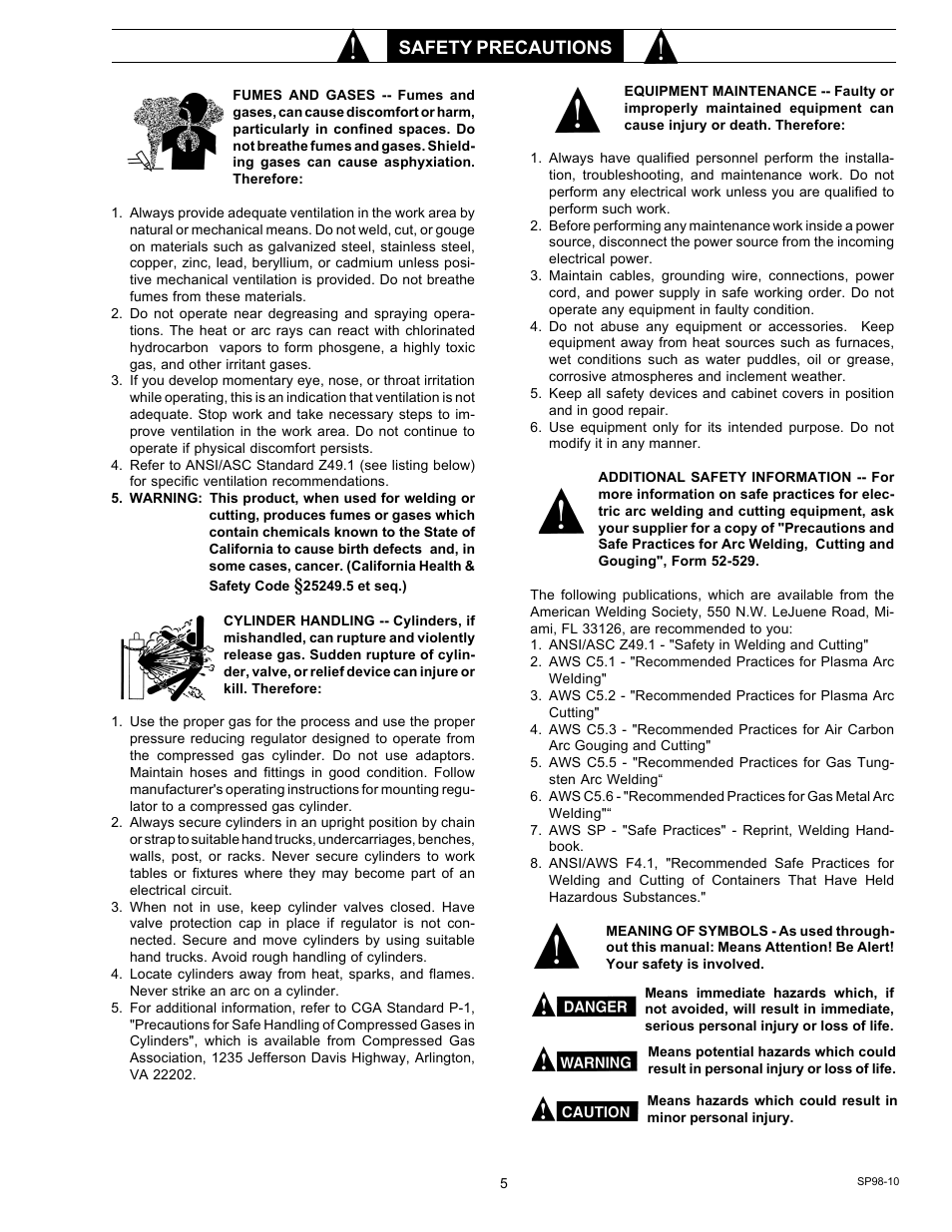 Safety precautions | ESAB 453cc User Manual | Page 5 / 32