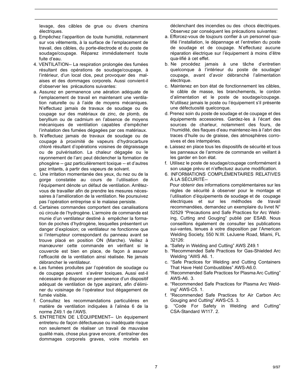 Précautions de sécurité | ESAB 453cc User Manual | Page 7 / 32