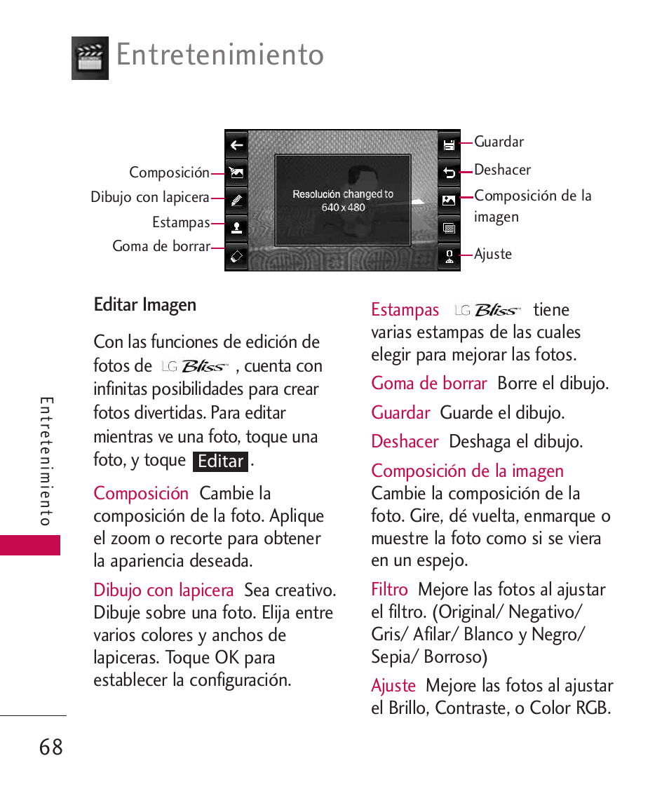 Entretenimiento | LG Bliss -UX700W User Manual | Page 211 / 297