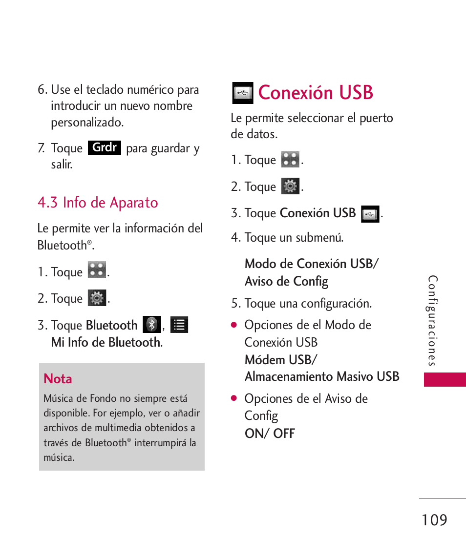 3 info de aparato, Conexión usb | LG Bliss -UX700W User Manual | Page 252 / 297