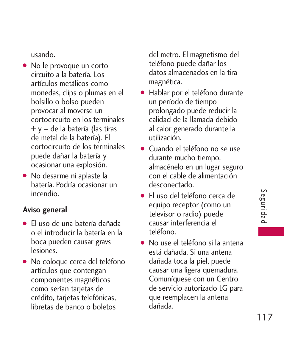 Aviso general | LG Bliss -UX700W User Manual | Page 260 / 297