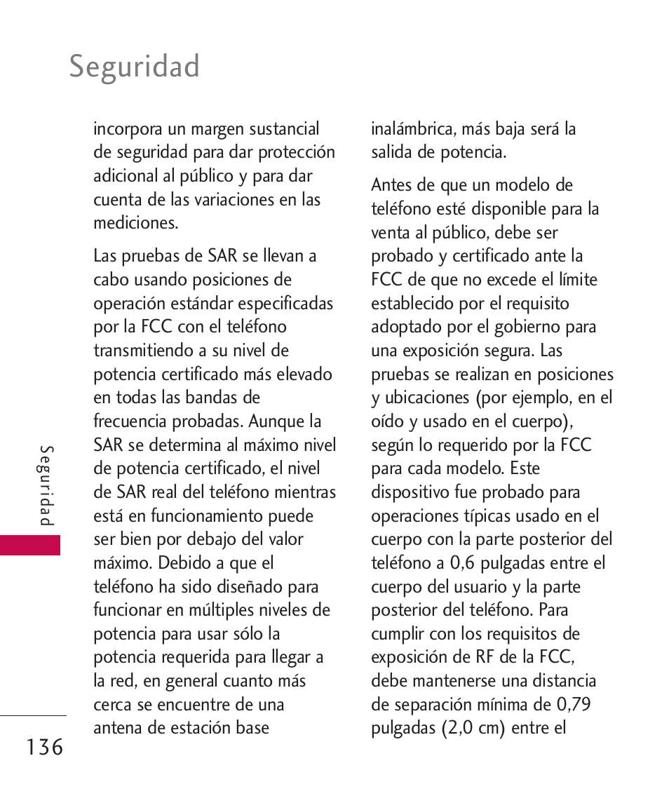 Seguridad | LG Bliss -UX700W User Manual | Page 279 / 297