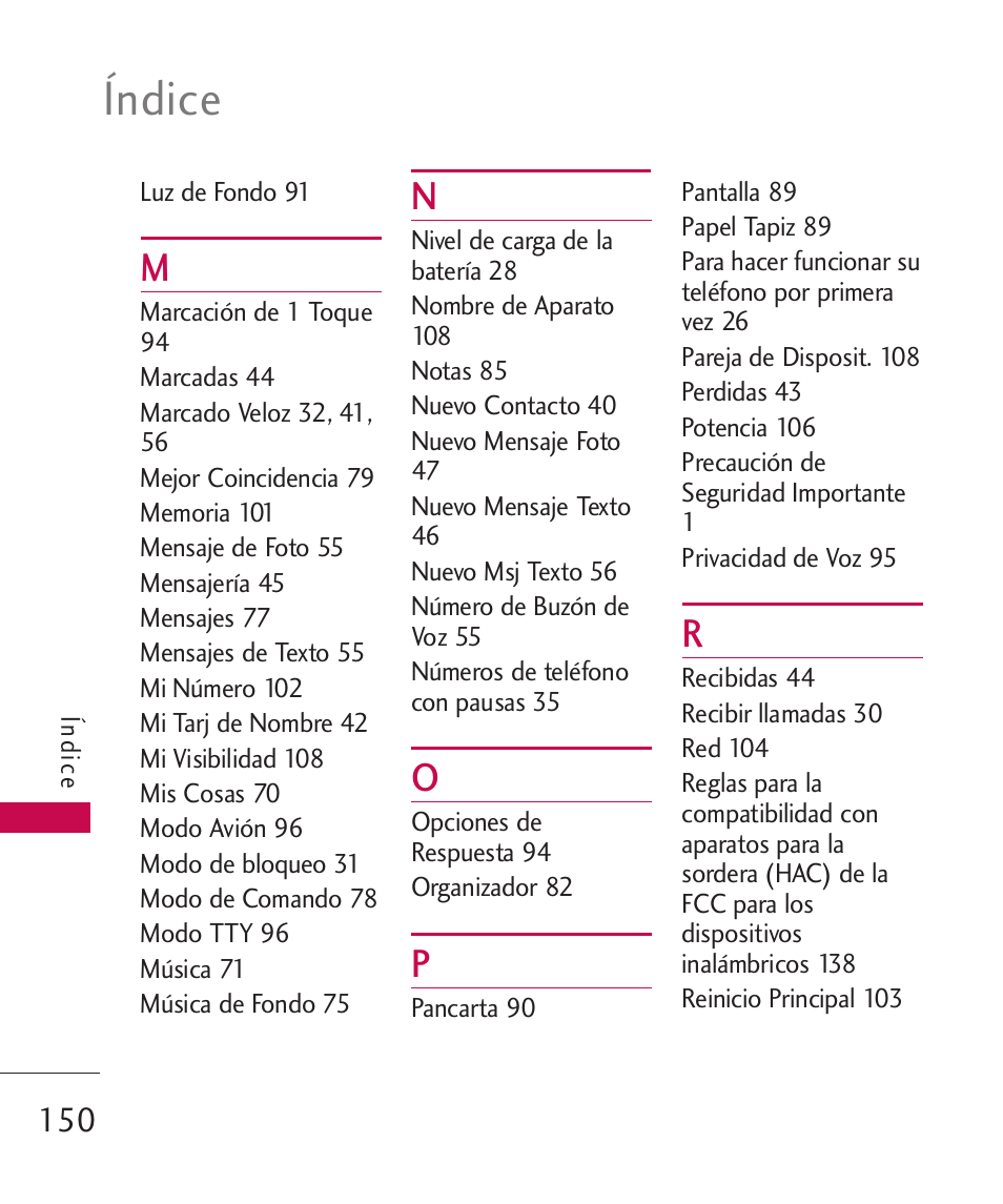 Índice | LG Bliss -UX700W User Manual | Page 293 / 297