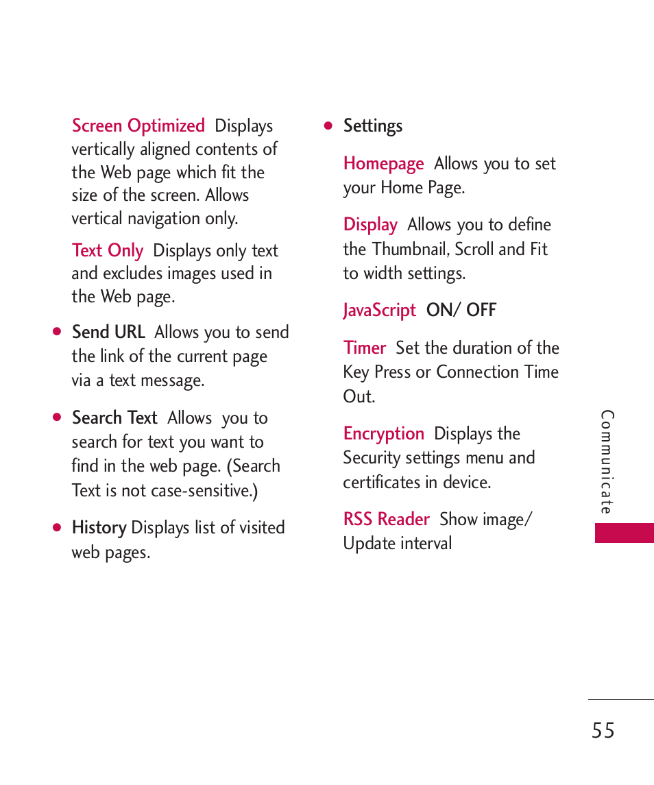 LG Bliss -UX700W User Manual | Page 57 / 297