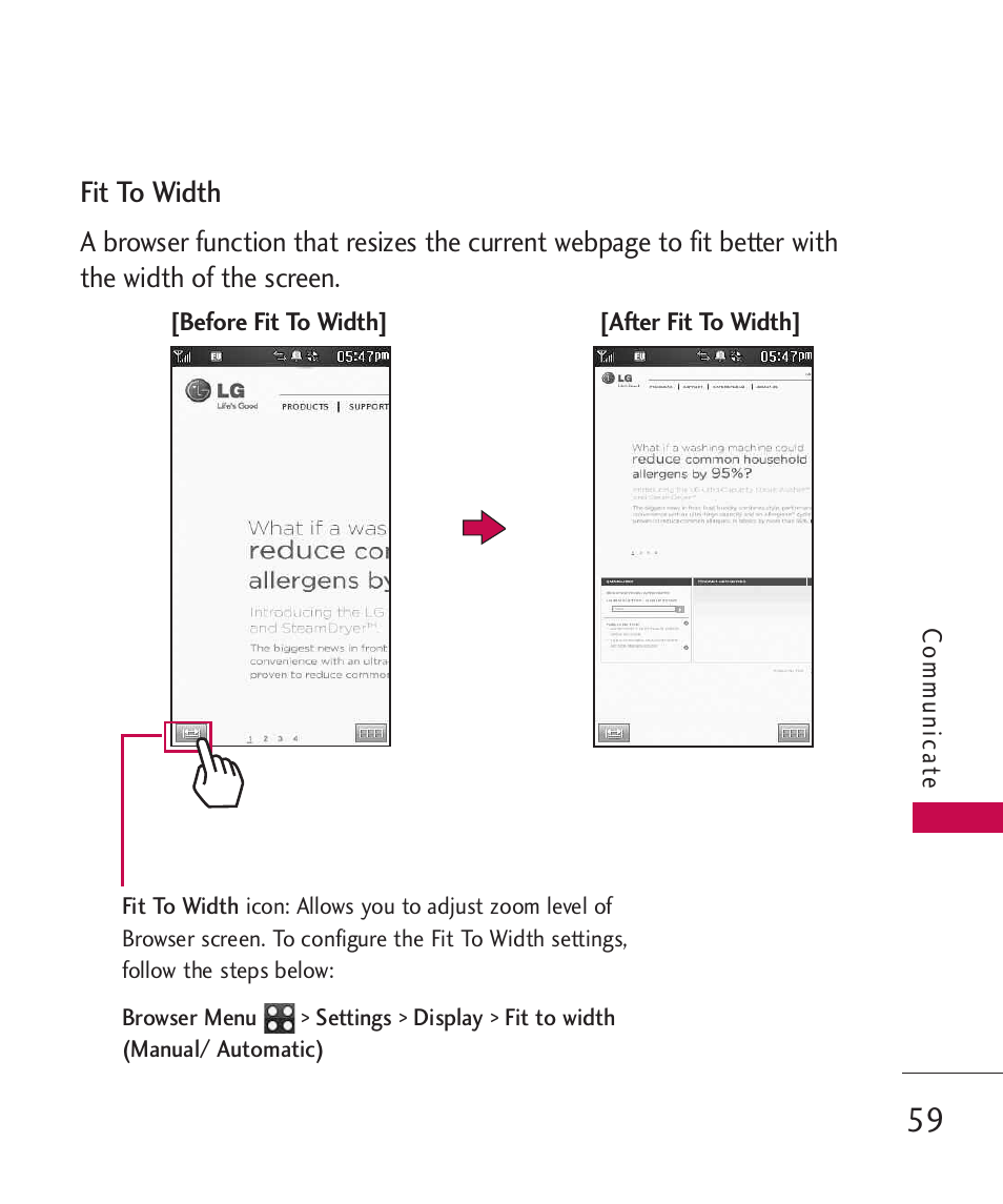 LG Bliss -UX700W User Manual | Page 61 / 297