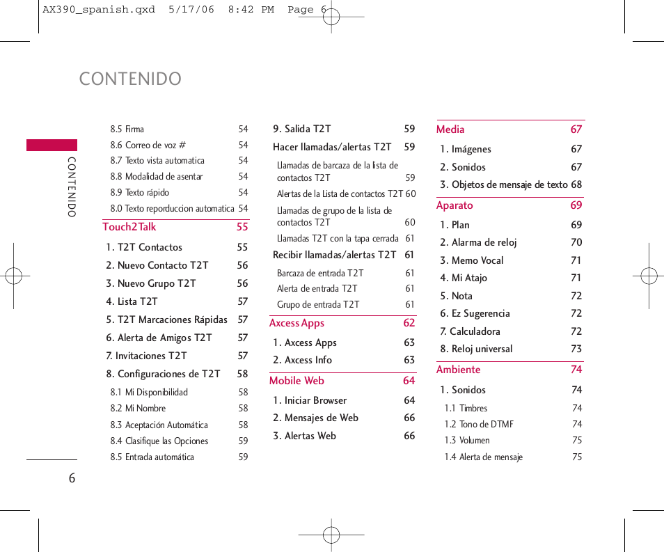 LG AX390 User Manual | Page 120 / 226