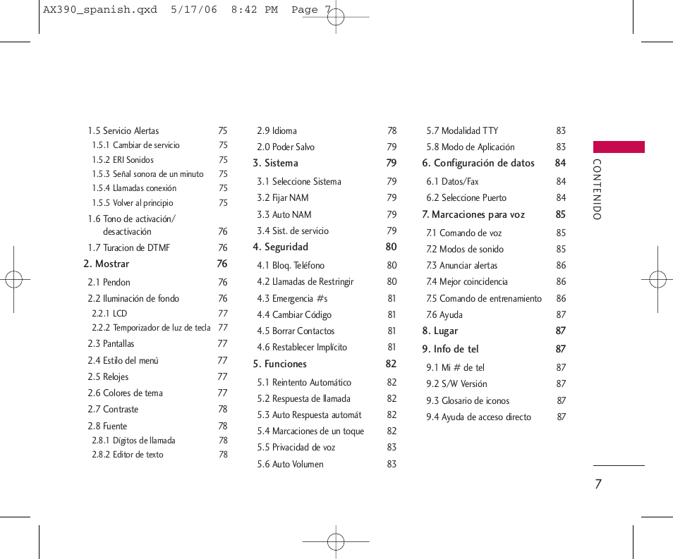 LG AX390 User Manual | Page 121 / 226