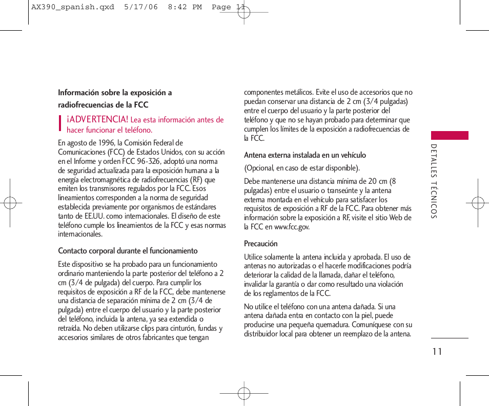 LG AX390 User Manual | Page 125 / 226