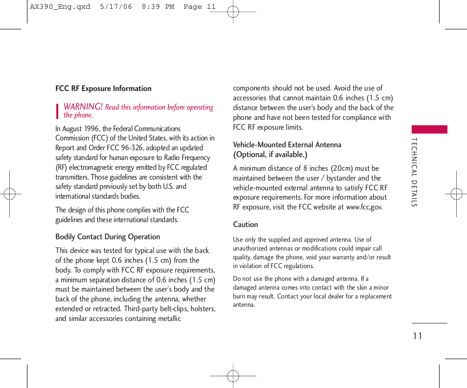 LG AX390 User Manual | Page 13 / 226