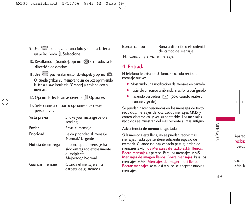 Entrada | LG AX390 User Manual | Page 163 / 226
