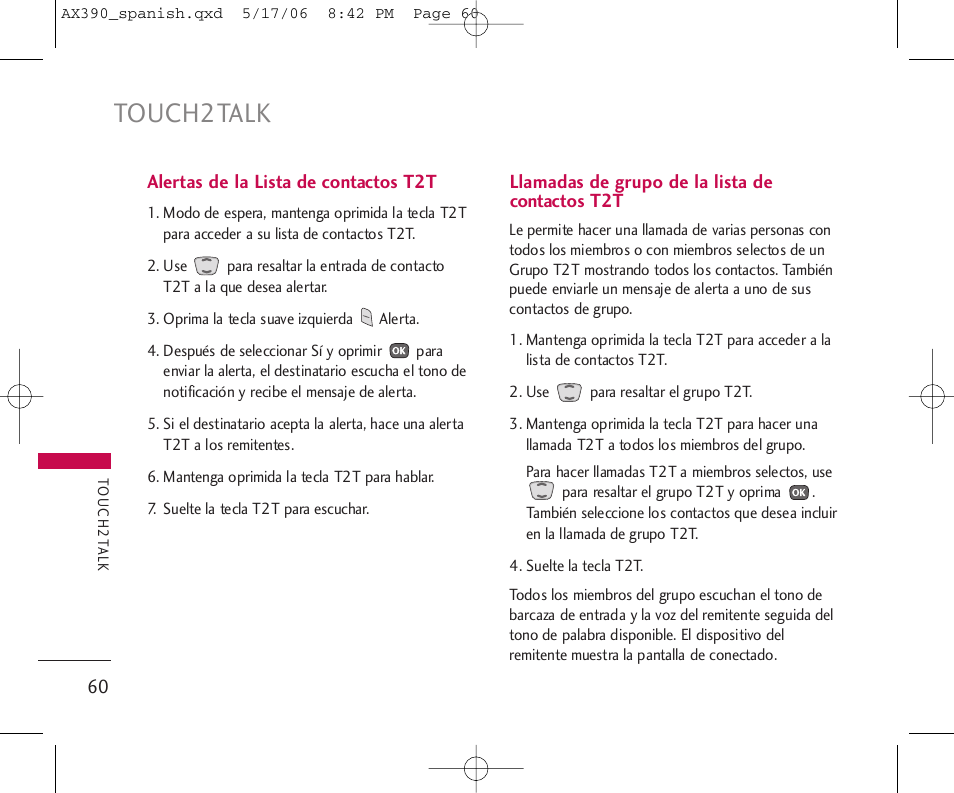 Touch2talk | LG AX390 User Manual | Page 174 / 226