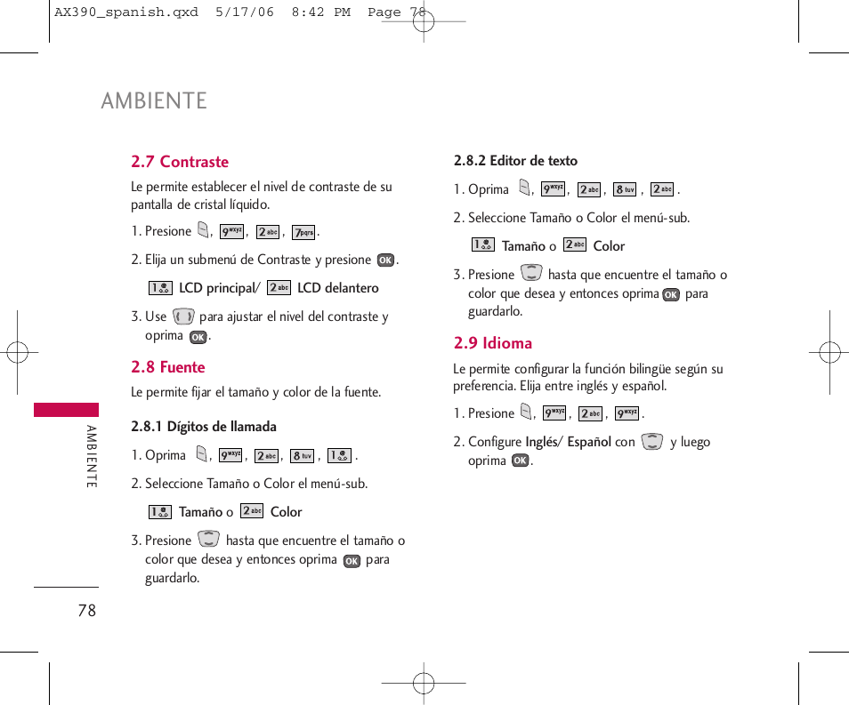 Ambiente | LG AX390 User Manual | Page 192 / 226