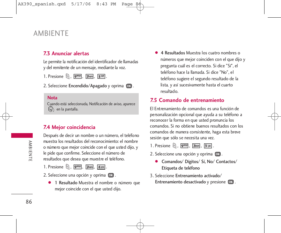 Ambiente | LG AX390 User Manual | Page 200 / 226