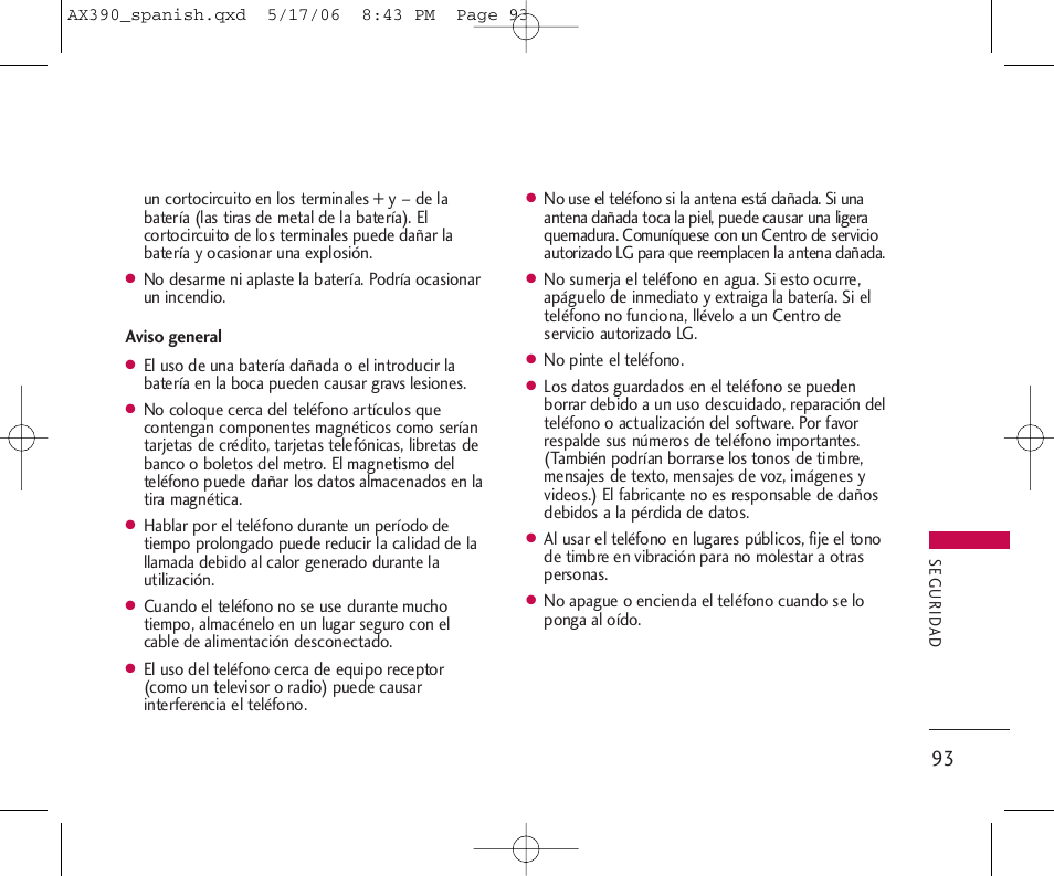 LG AX390 User Manual | Page 207 / 226