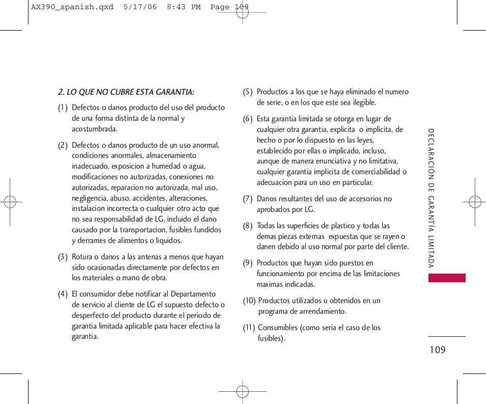 LG AX390 User Manual | Page 223 / 226