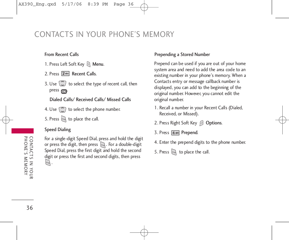 LG AX390 User Manual | Page 38 / 226