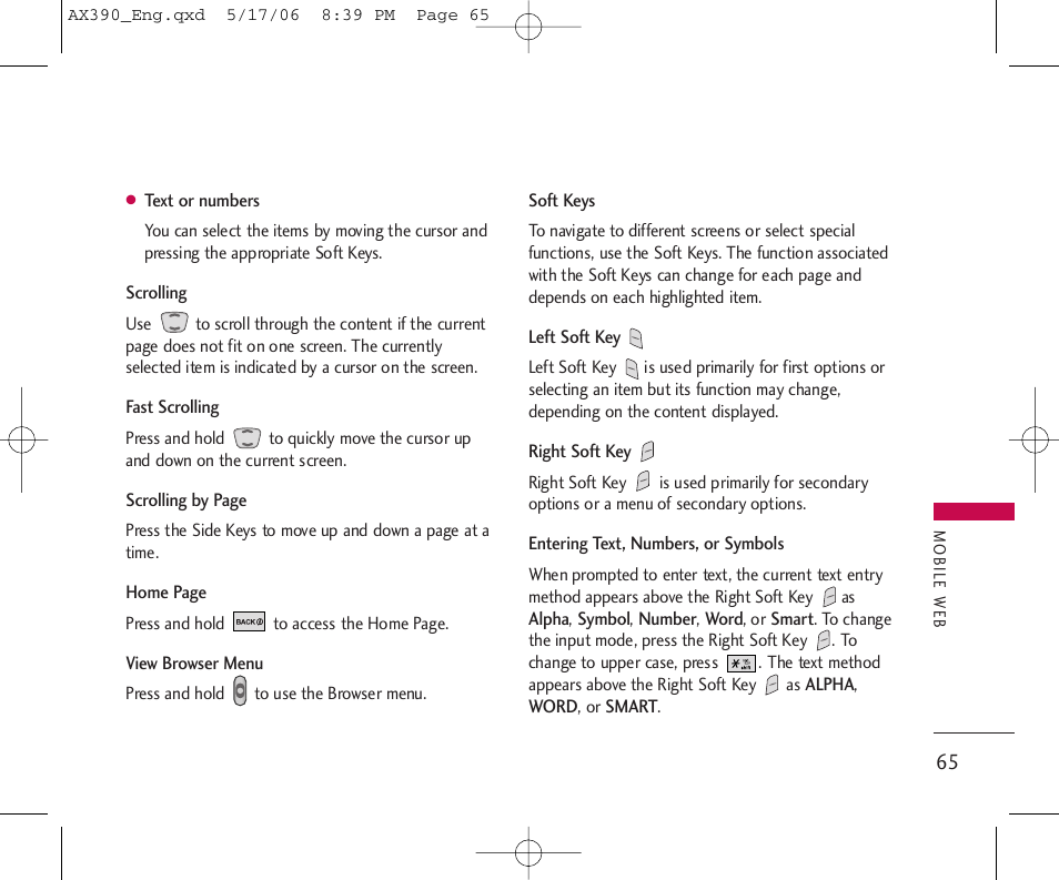 LG AX390 User Manual | Page 67 / 226