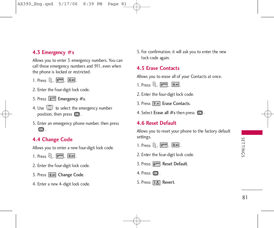 LG AX390 User Manual | Page 83 / 226
