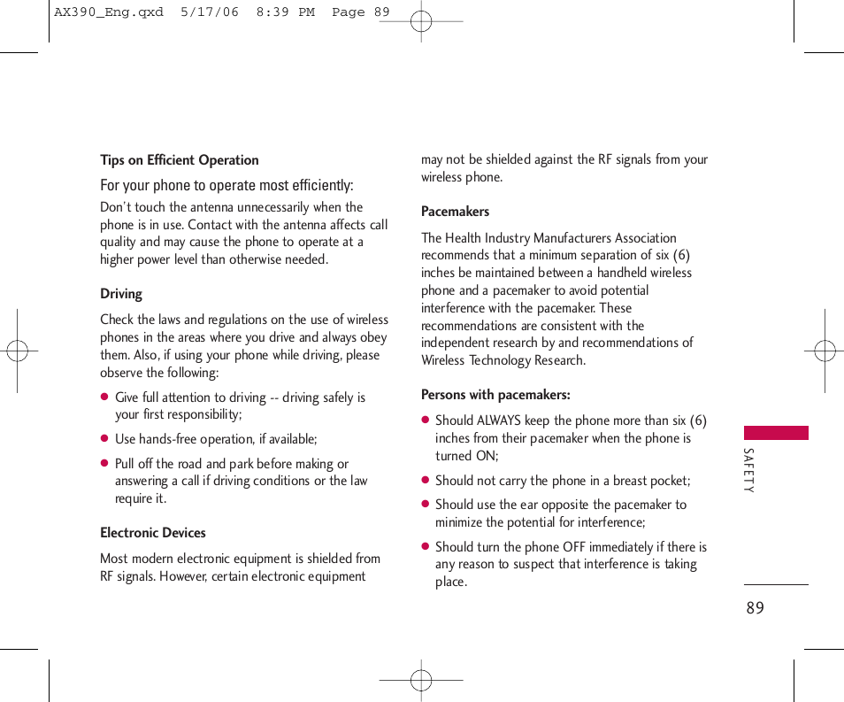 LG AX390 User Manual | Page 91 / 226