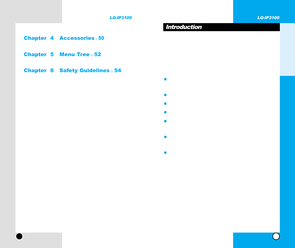 Introduction | LG -IP3100 User Manual | Page 5 / 77