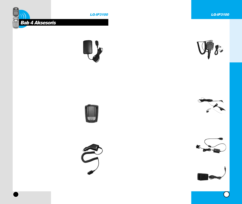 Bab 4 aksesoris | LG -IP3100 User Manual | Page 65 / 77