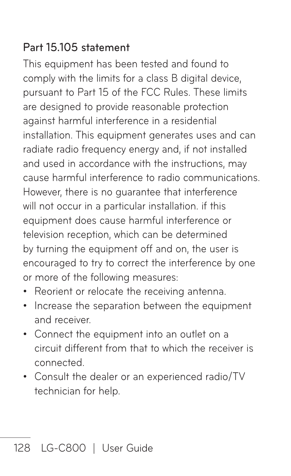 LG C800 User Manual | Page 128 / 162