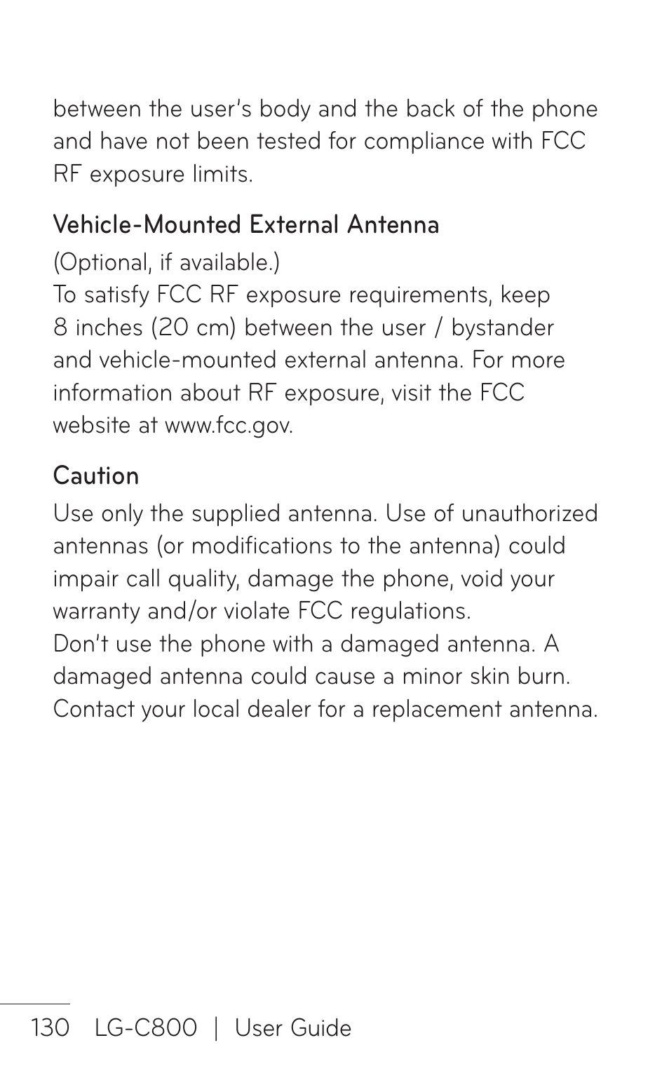 LG C800 User Manual | Page 130 / 162