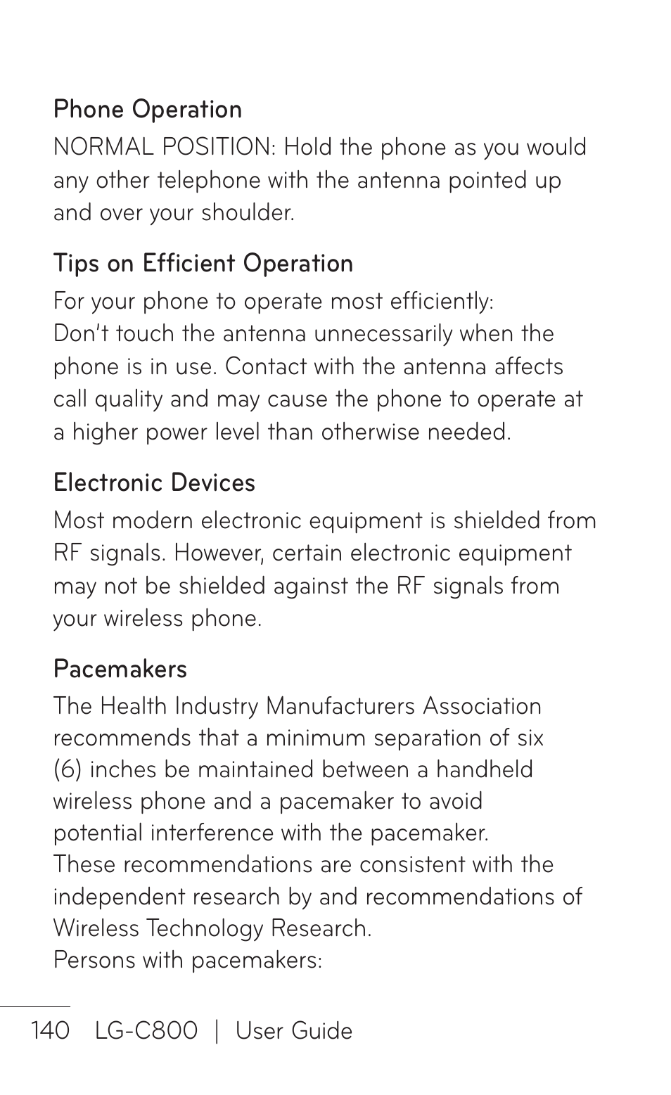 LG C800 User Manual | Page 140 / 162