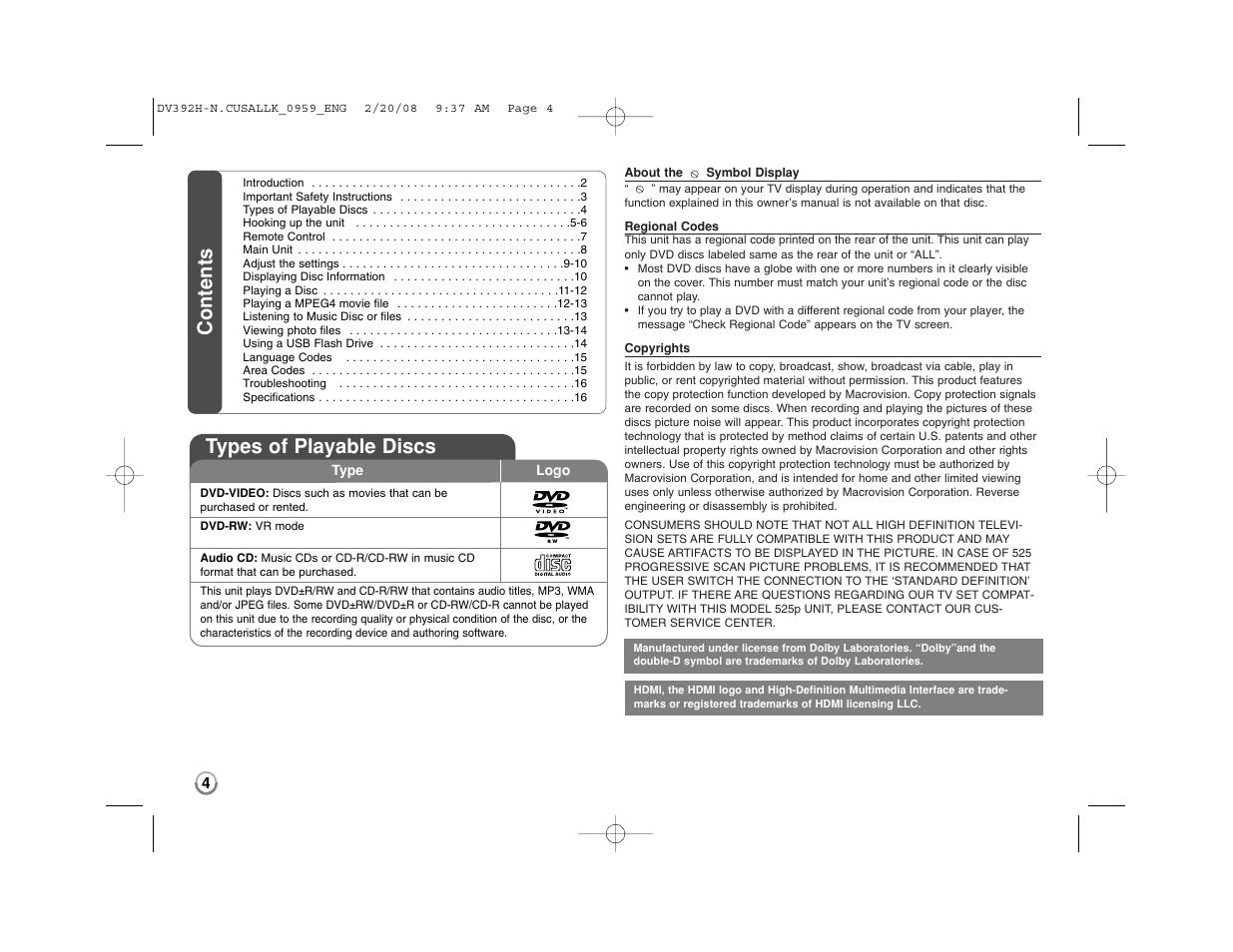 LG DN898 User Manual | Page 4 / 17