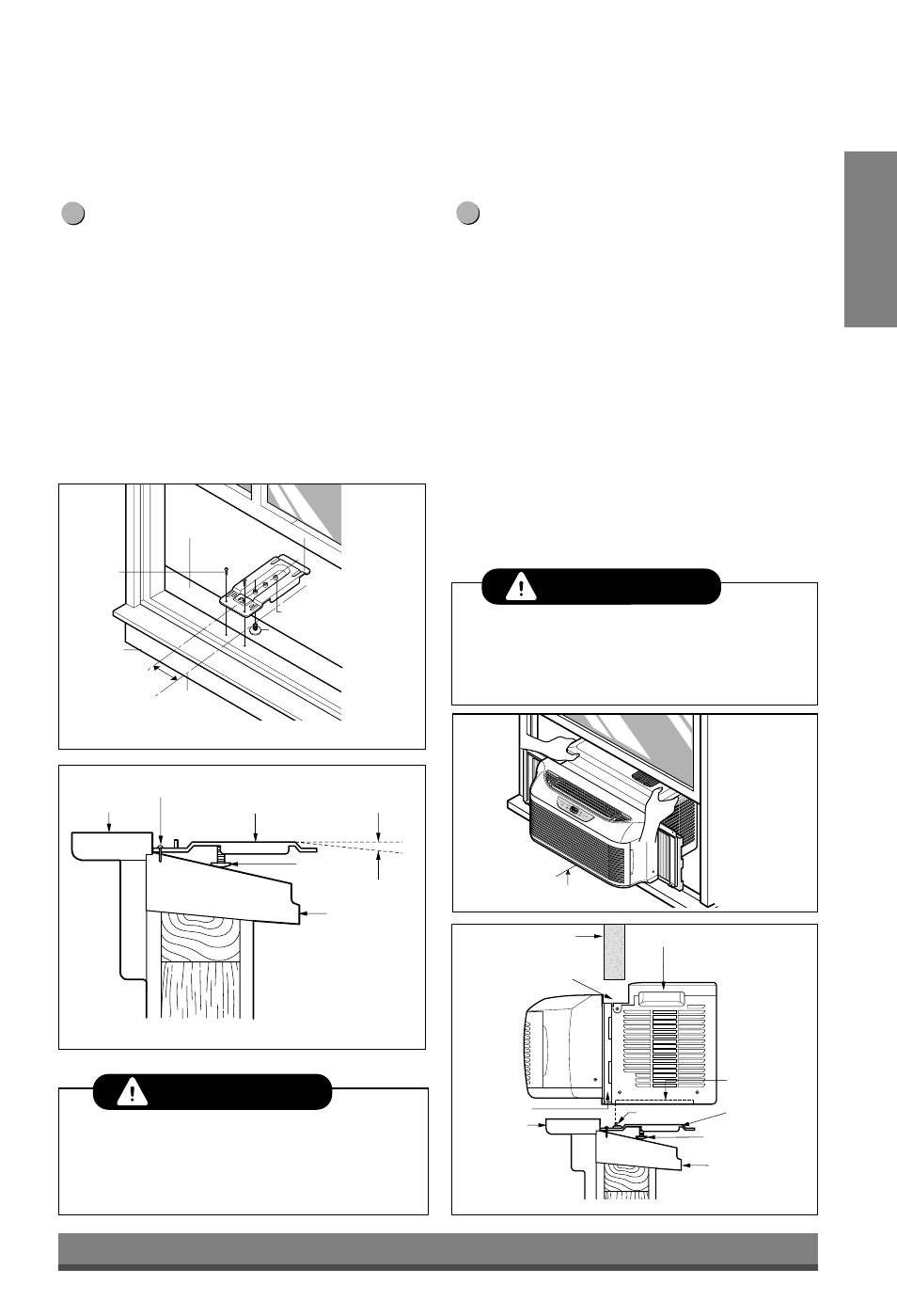 English, Caution, Install the air conditioner in the window | Fig. 3, Fig. 5, Fig. 6 fig. 4 | LG LP6000ER User Manual | Page 13 / 18