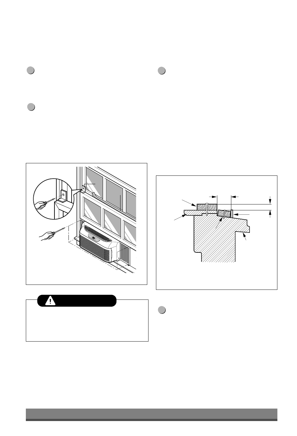 Caution, Secure the curtain frames, Foam seal and window lock | Installation for other type windows, Fig. 7, Fig. 8 | LG LP6000ER User Manual | Page 14 / 18