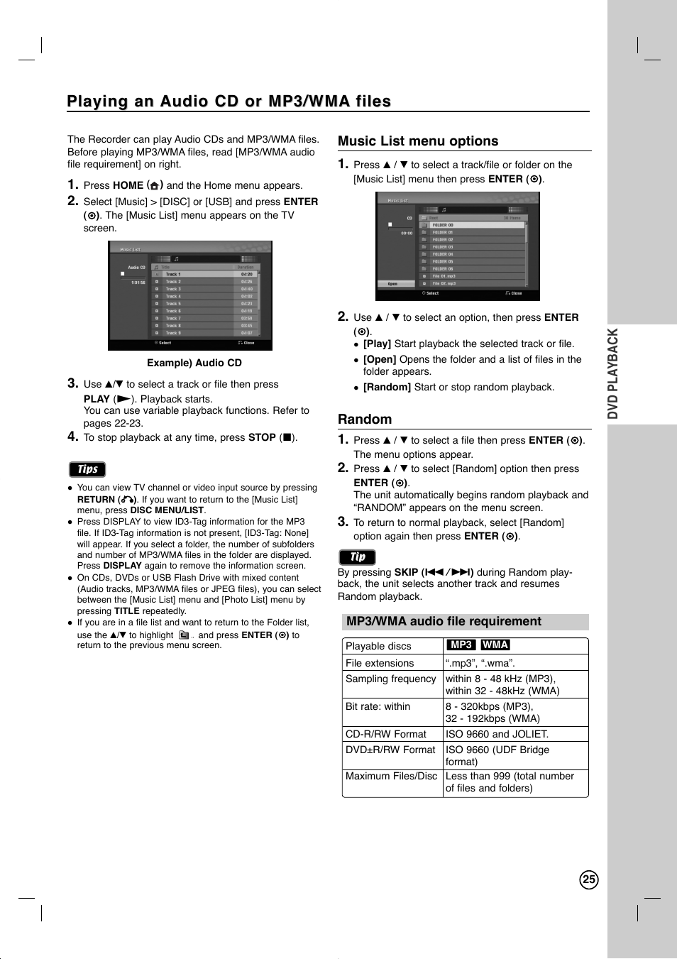 Playing an | LG RC897T User Manual | Page 25 / 75