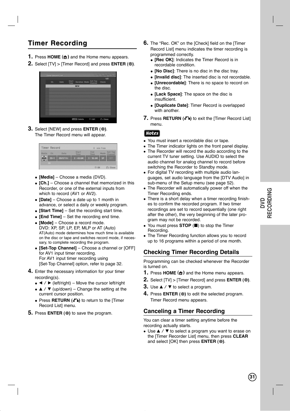 Timer recording imer recording | LG RC897T User Manual | Page 31 / 75