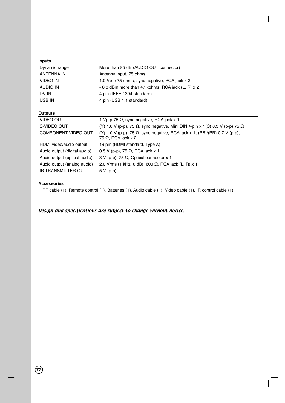LG RC897T User Manual | Page 72 / 75