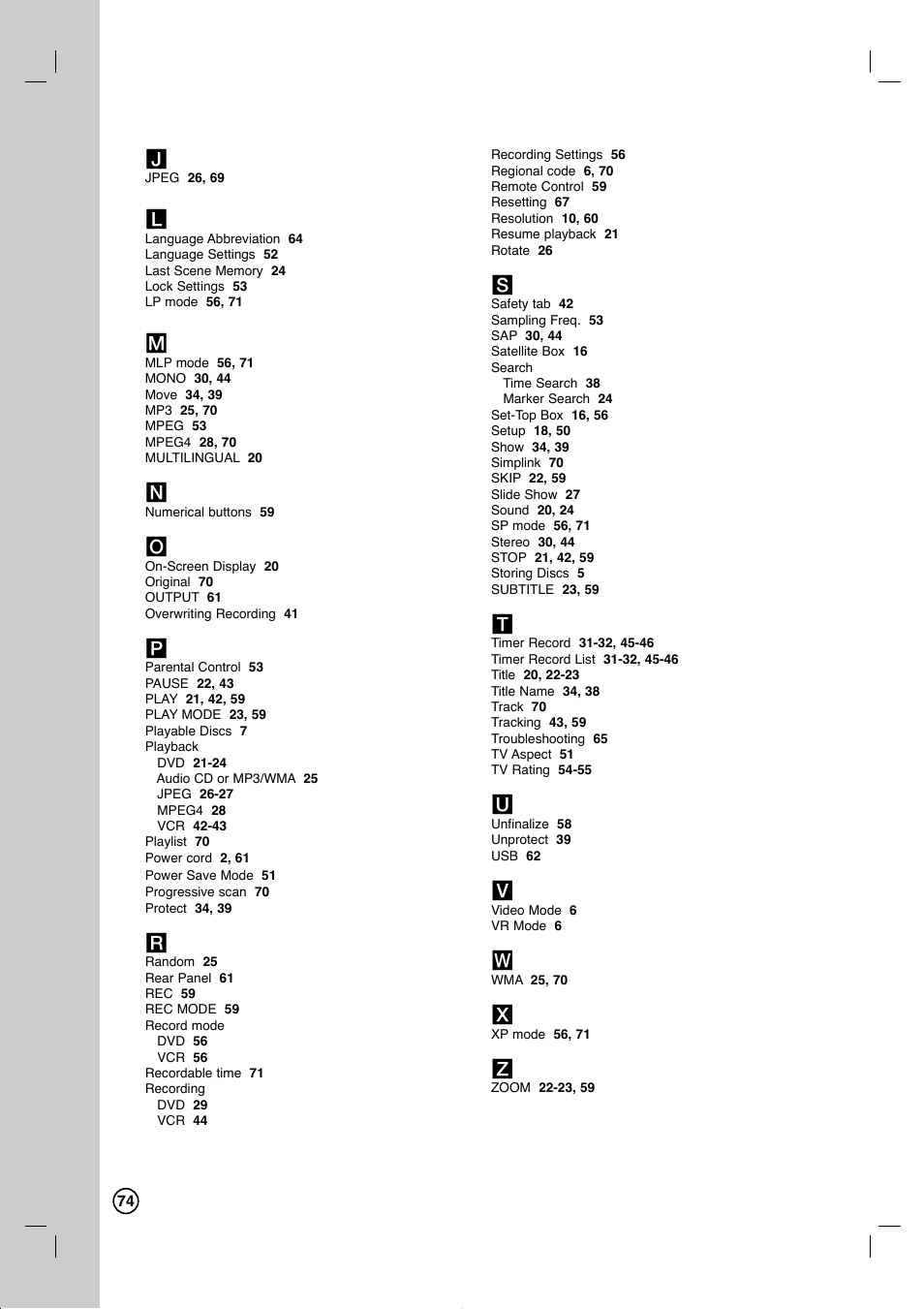LG RC897T User Manual | Page 74 / 75