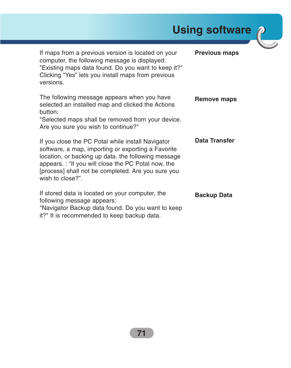 Using software | LG LN740 User Manual | Page 71 / 82