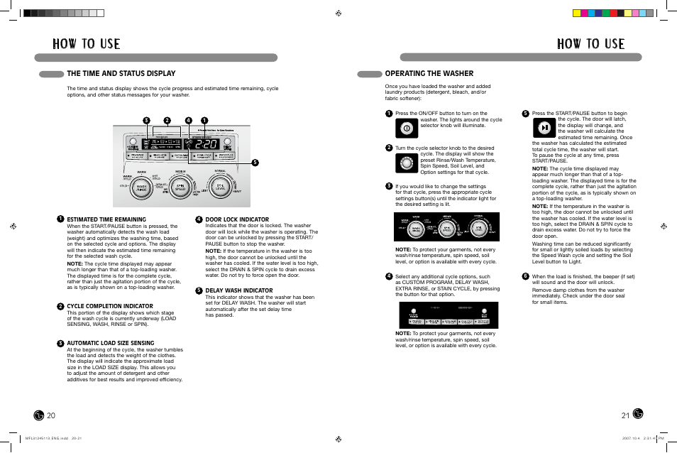 H o w to u s e | LG TROMM WM2455H User Manual | Page 11 / 41