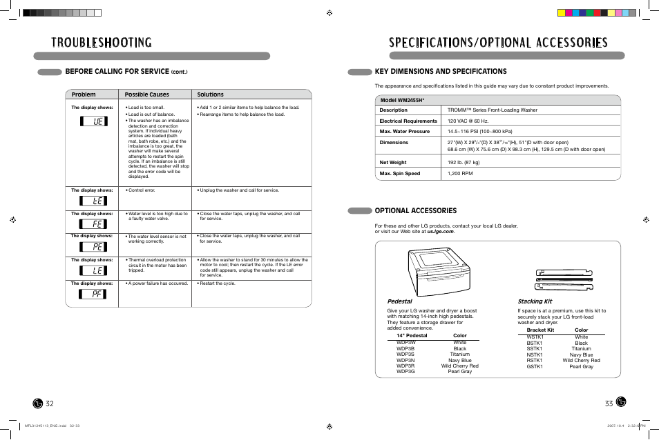 LG TROMM WM2455H User Manual | Page 17 / 41