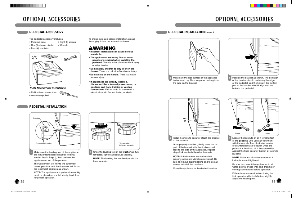 Wwarning | LG TROMM WM2455H User Manual | Page 18 / 41