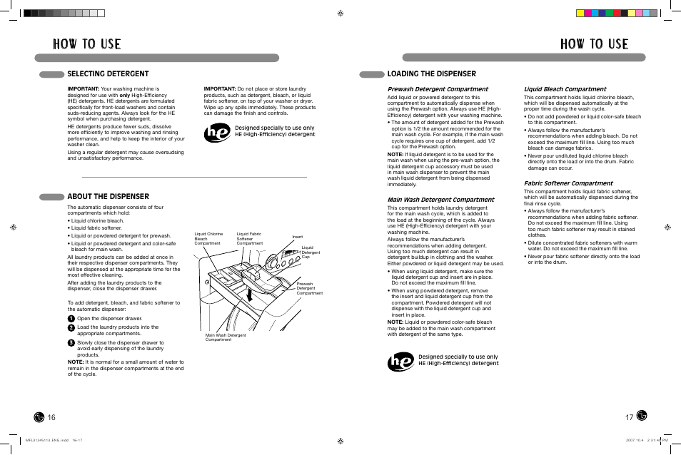 H o w to u s e | LG TROMM WM2455H User Manual | Page 9 / 41