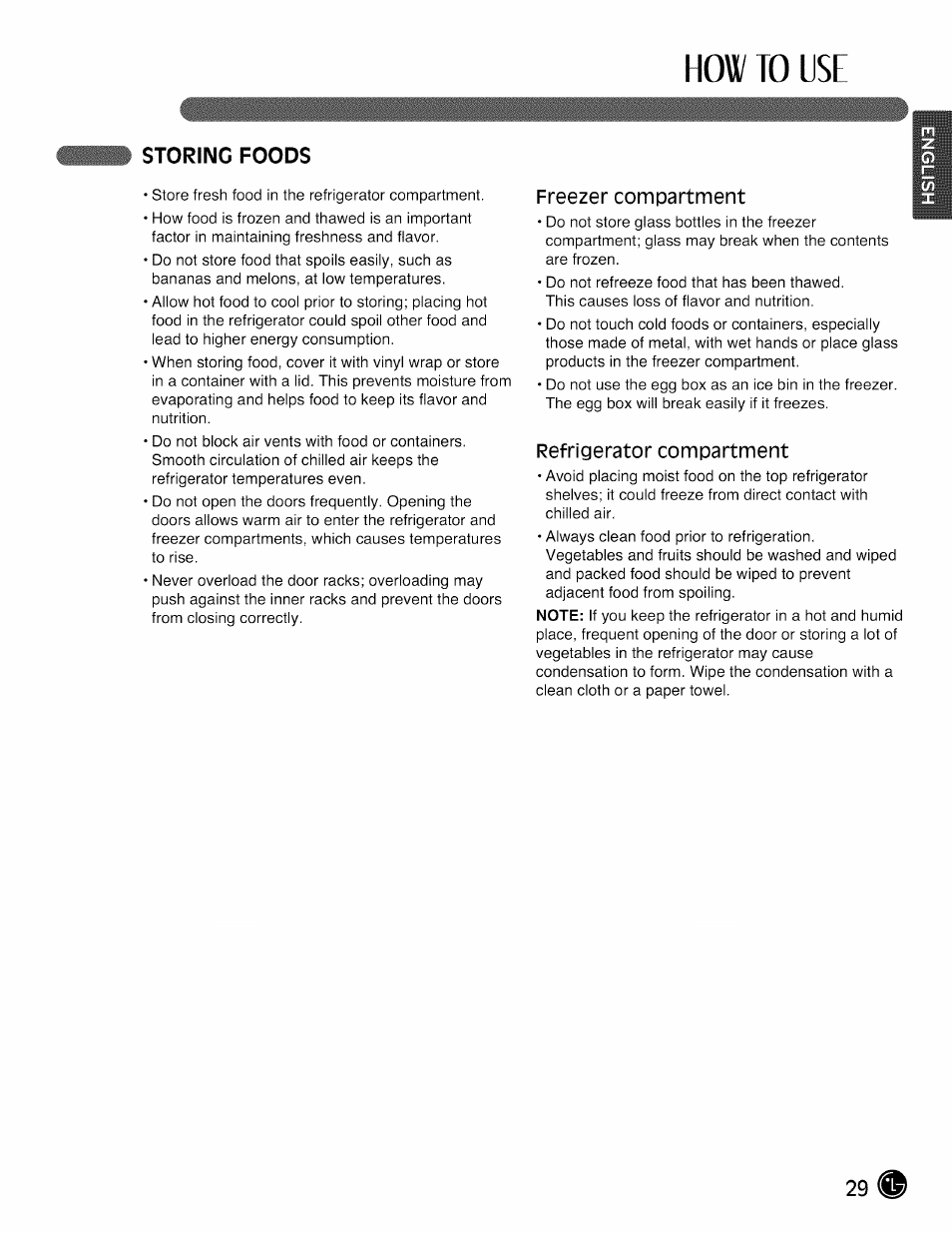 Storing foods, How to use | LG LMX28988 User Manual | Page 29 / 51