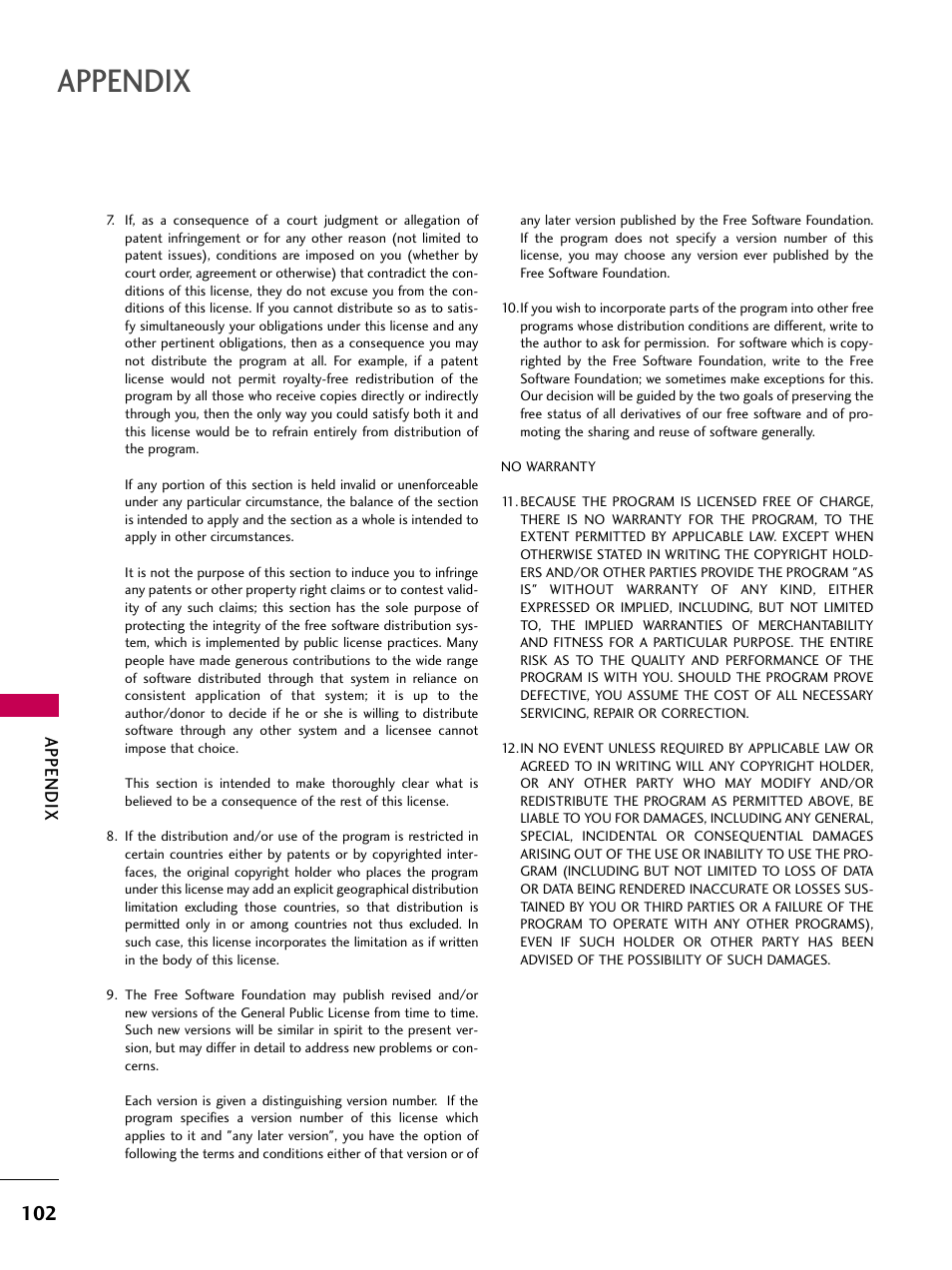 Appendix | LG 2230DC User Manual | Page 104 / 116