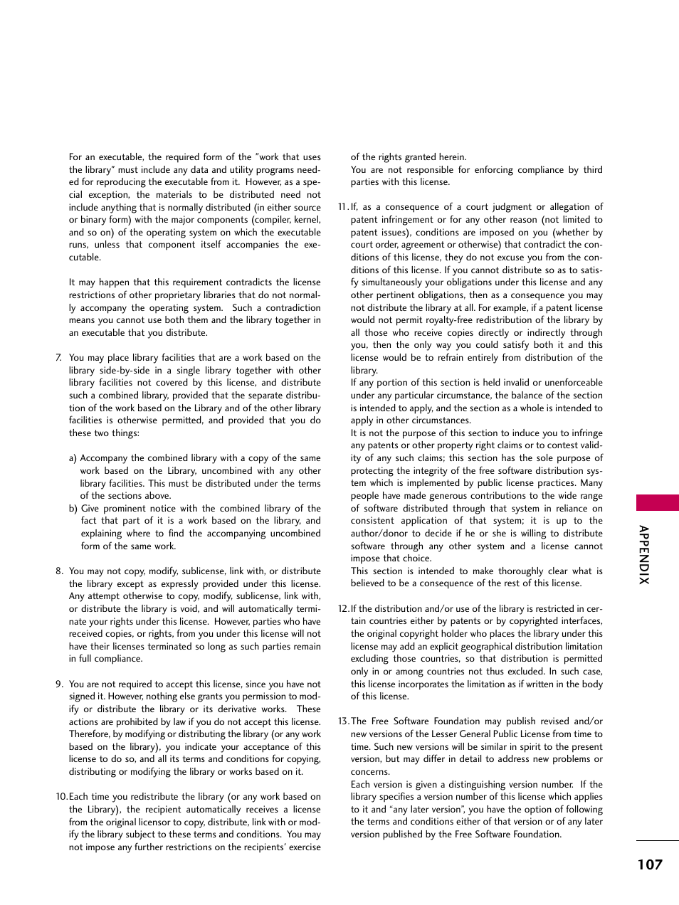 Appendix | LG 2230DC User Manual | Page 109 / 116