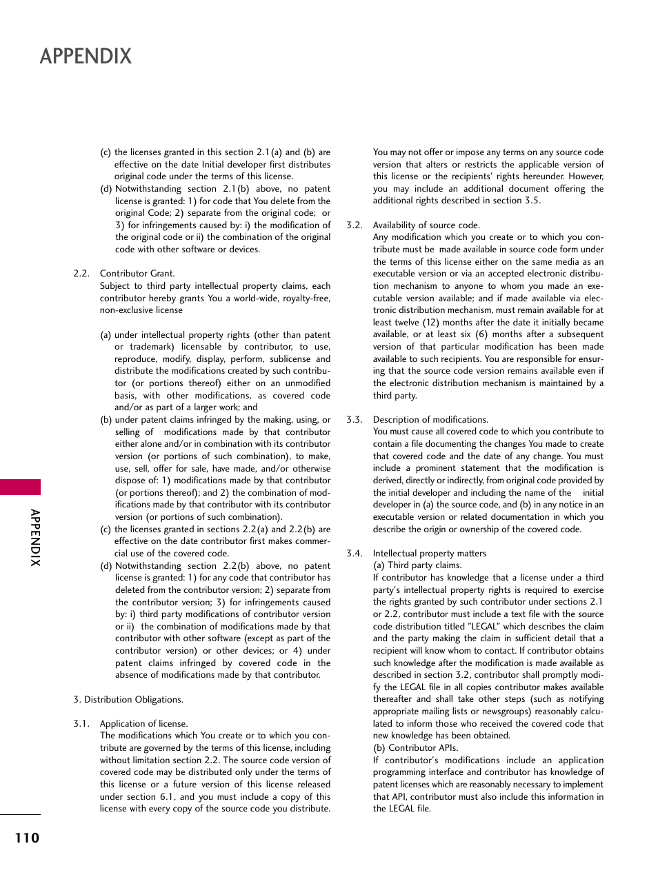 Appendix | LG 2230DC User Manual | Page 112 / 116