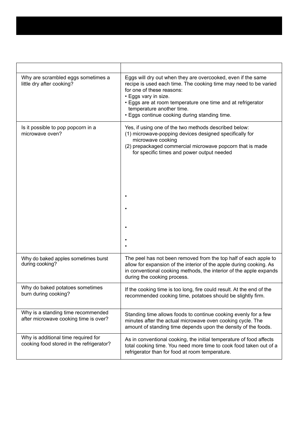 Troubleshooting, Questions and answers, Continued) | Food | LG LMB0960ST User Manual | Page 26 / 29